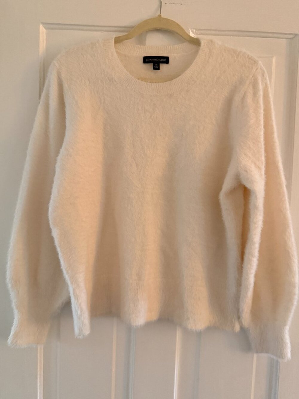 Banana Republic Eyelash Textured Crewneck Sweater | Cream Women's XL